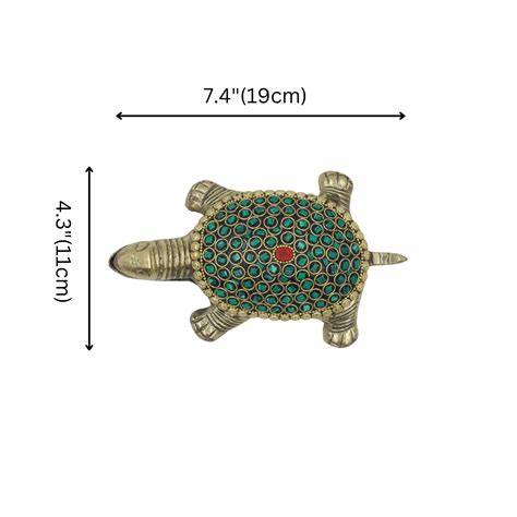 Artisan Brass Tortoise Showpiece with Stone Embellishments - Vastu Dec ...