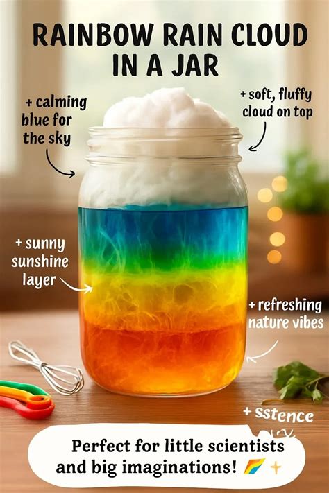 Rainbow Rain Cloud in a Jar