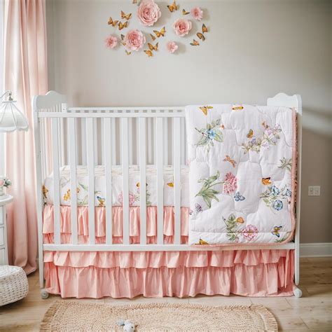 Amazon.com: Brandream Crib Bedding Sets for Girls Garden Flowers ...