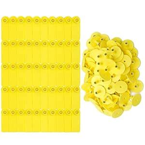 MINYULUA Blank Ear Tags 100 Pieces Blank Livestock Ear Tags Livestock ...