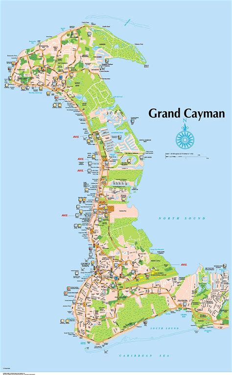 Grand Cayman Island Printable Map