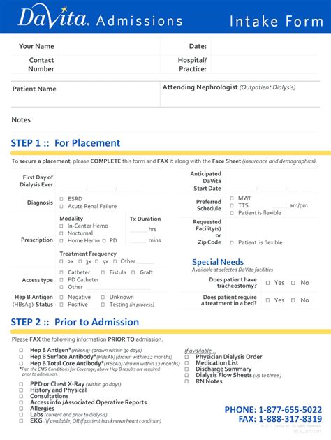 DaVita Dialysis Placement Form - Fill Out, Sign & Share Online | pdfFiller