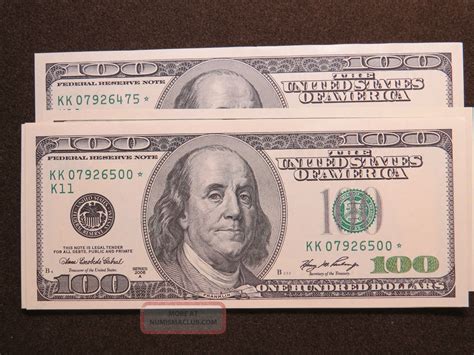 2006 A $100 Us Dollar Bank Note Replacement Star Bill United States