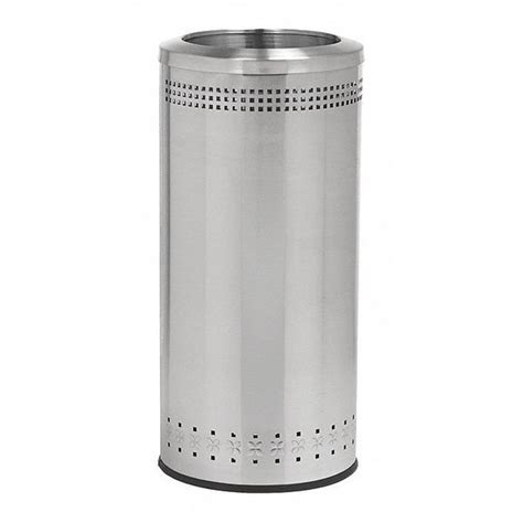 Commercial Zone Products Imprinted Open Top Waste Bin, SS, 25 gal ...
