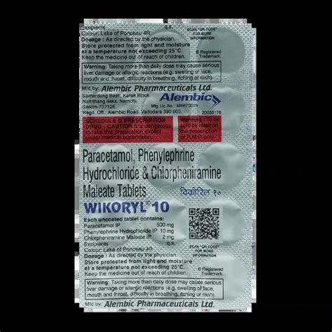 Buy Wikoryl Tablet Online at Best Price – Generic Alternative | Medkart