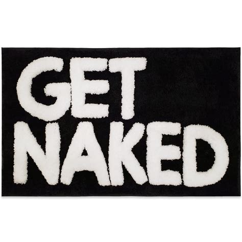 New Mungo Get Naked Bath Mat - Black Cute Bathroom Rug