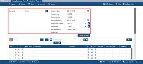 Issue Request From Production Floor