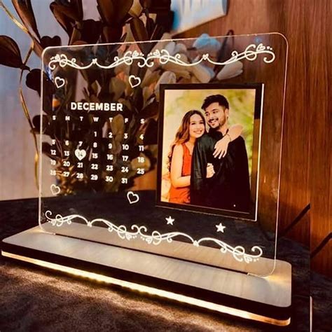 BnC Gifts Acrylic Personalized Led Photo Frame - Anniversary Calendar ...