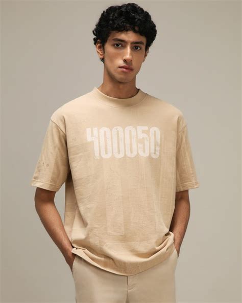 Buy Beige Abstract Print T-shirt Online at Muftijeans