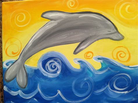 Easy Dolphin Painting at PaintingValley.com | Explore collection of Easy Dolphin Painting