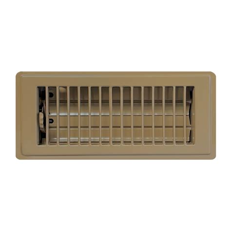 4 X 14 Stamped Steel Floor Register - Brown