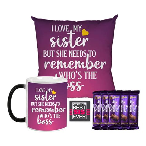 YaYa Cafe Funny Birthday Bhaidooj Gift Combo for Sister I Love My ...