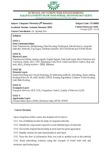 Computer Networks (CN) Handout for Autumn Semester 2025 - Studocu