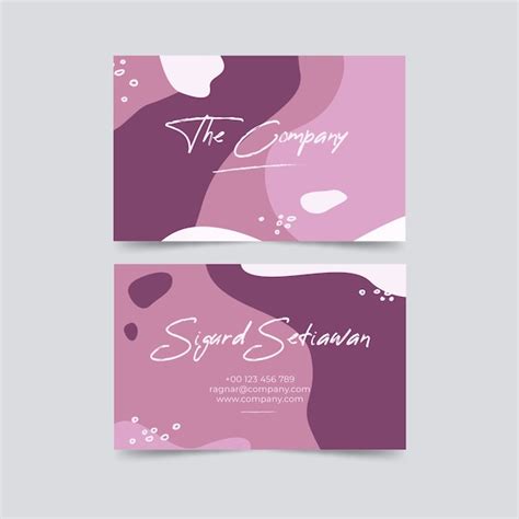Abstract business card template with pastel-colored stains | Free Vector