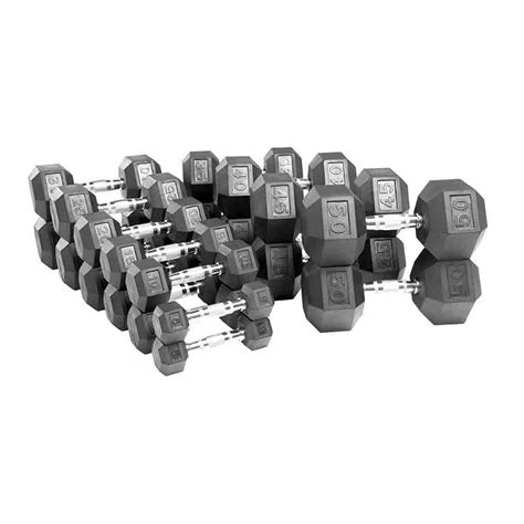 VTX Heavy Duty Rubber Hex Dumbbell Set - 5 to 50 lb. India | Ubuy
