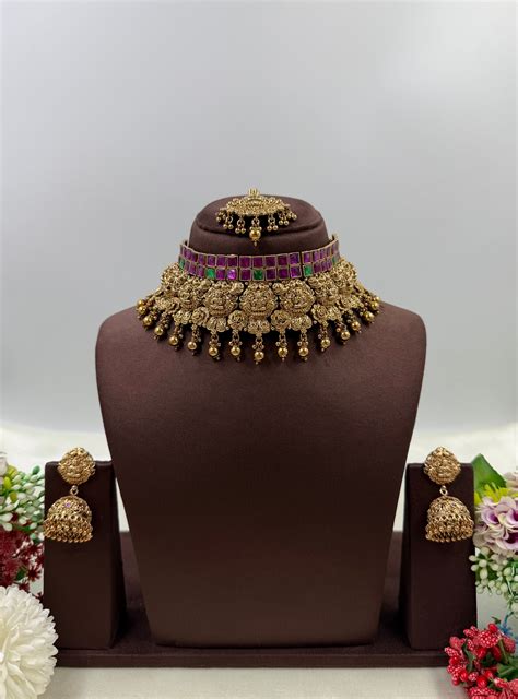 Karishma South Indian Choker Necklace Set – Kaushalya Art Jewellery