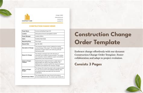 Construction Work Order Template in Word, Google Docs - Download ...