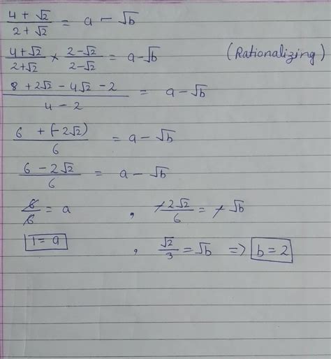 If both a and b are rational numbers find the values of a and b in each ...