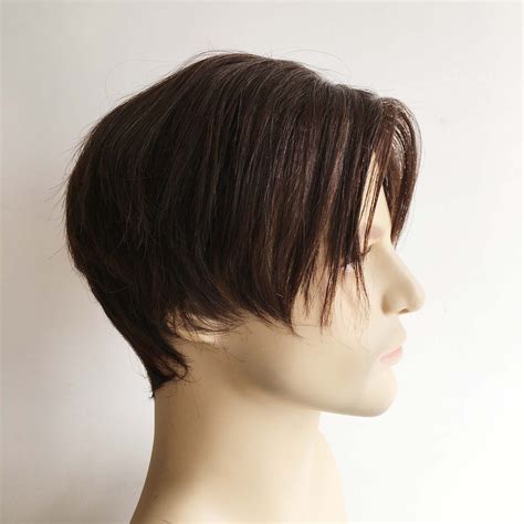 Men Dark Brown Real Human Hair, Short Curtain Bangs Wig – nevermindyrhead