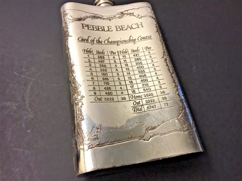 Pebble Beach Flask With Map/ Scorecard Jack Nicklaus Sheffield England ...