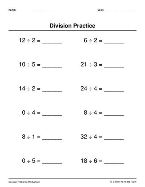 Image result for Basic Division Worksheets