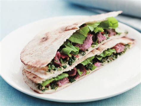 Lamb, tabouli and hummus on pita | Women's Weekly Food