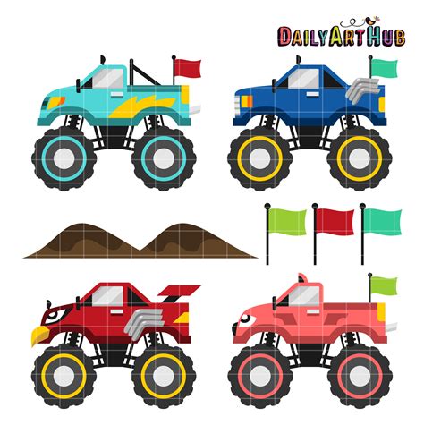 Monster Trucks #2 Clip Art Set – Daily Art Hub – Free Clip Art Everyday