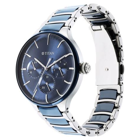 Buy Online Titan Ceramic Fusion Quartz Multifunction Blue Dial Silver ...