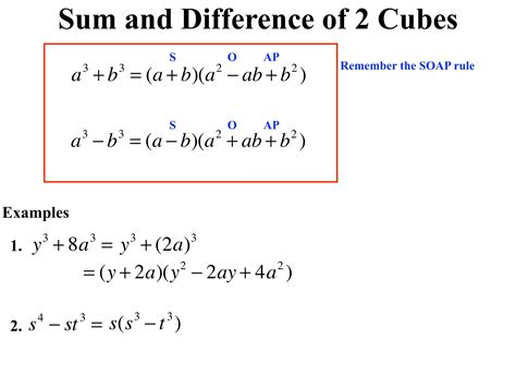 Sum and Difference of 2 cubes | PDF