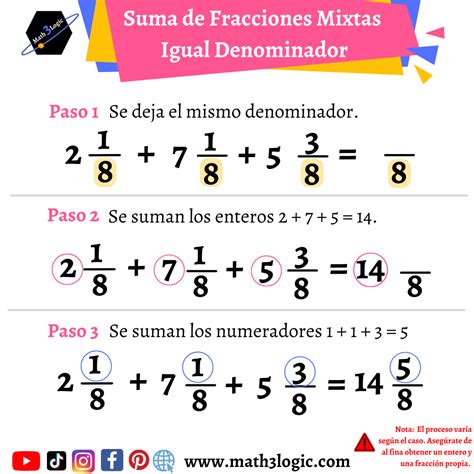 Suma y Resta de Fracciones Mixtas – Math3logic