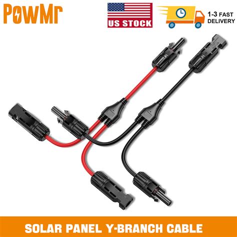 MC4 Parallel Connector PowMr Y-Branch Solar Panel Connector Cable 30A ...