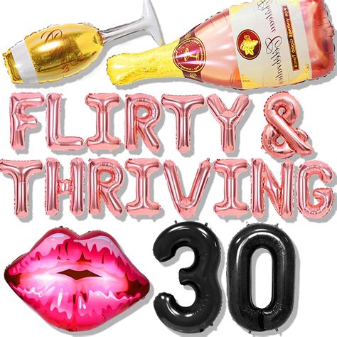 Amazon.com: LaVenty 30 Flirty & Thriving Birthday Decoration 30 Flirty ...