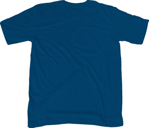 Classic blue t shirt mock up transparent background back side view ...