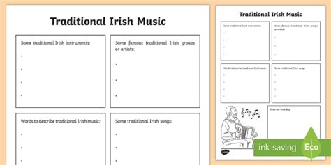 Traditional Irish Music Worksheet | Primary Resources