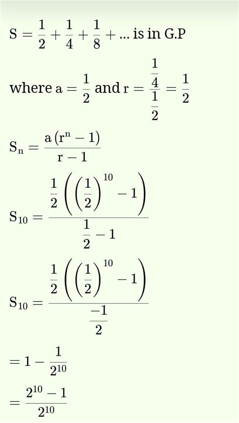 find the nth term of the Geometric progression (GP): 1/2,1/4,1/8 ...