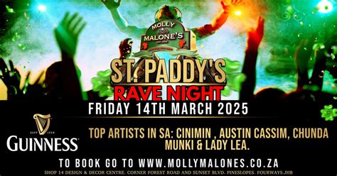 ST PADDYS RAVE NIGHT @ MOLLY MALONES, Cnr Forest Rd and Sunset Blvd ...