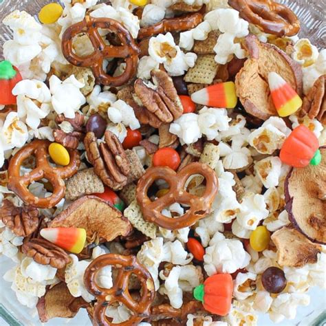 Easy Sweet and Salty Fall Snack Mix (No Bake) - The Balanced Nutritionist