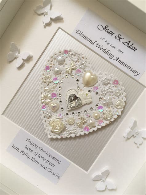 Beautiful anniversary gift - diamond wedding celebration. Handmade by ...