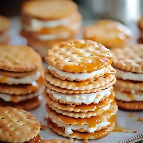 Ritz Cracker Party Sandwiches With Creamy Cheese And Ham Filling ...