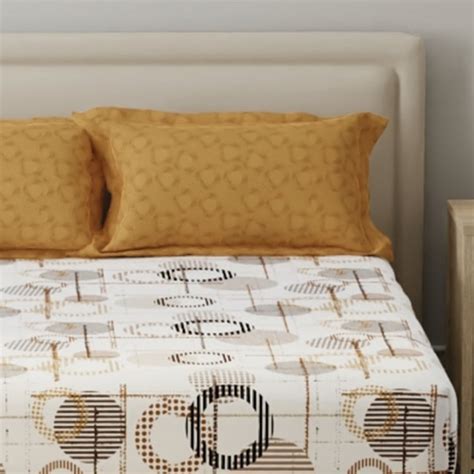 Buy LAYERS Basicx Cotton 120TC Printed 3Pcs Queen Bedsheet Set from ...
