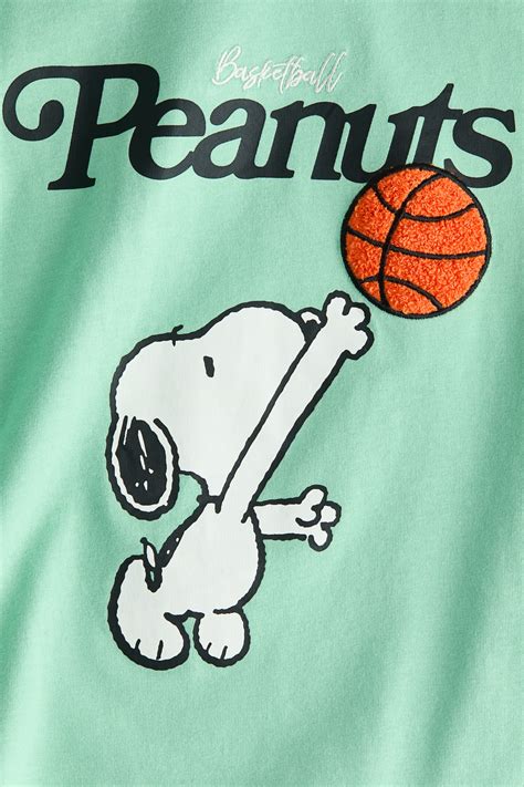 Green/Snoopy Printed cotton T-shirt for kids | H&M IN