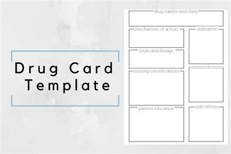 Nursing Pharmacology Drug Card Template Instant Download | Etsy