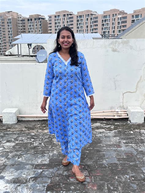 Code Blue Rayon Cotton Kurta Pant Co ord Set – Desisass
