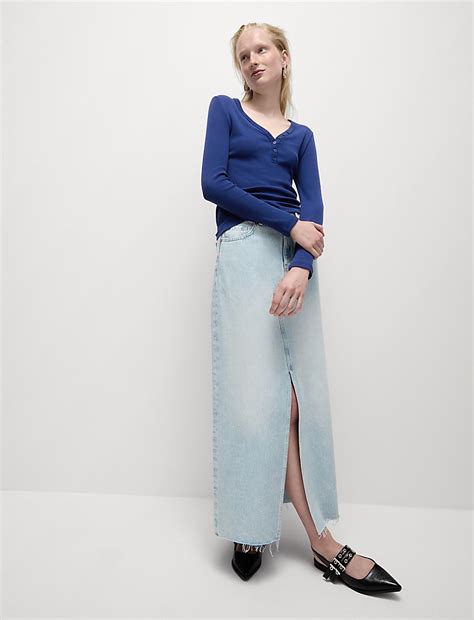 Buy Cotton Rich Ribbed V-Neck Top at Marks & Spencer