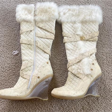 Baby Phat fur boots! Giving off brats doll vibes... - Depop