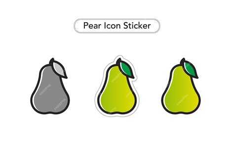 Naklejka gruszka. Gruszka wektorowe ikony. Kolorowe owoce clipart ...