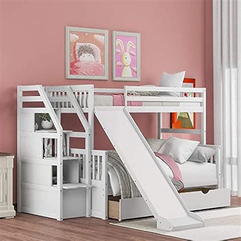 Harper & Bright Designs Bunk Bed with Slide, Twin | Ubuy India