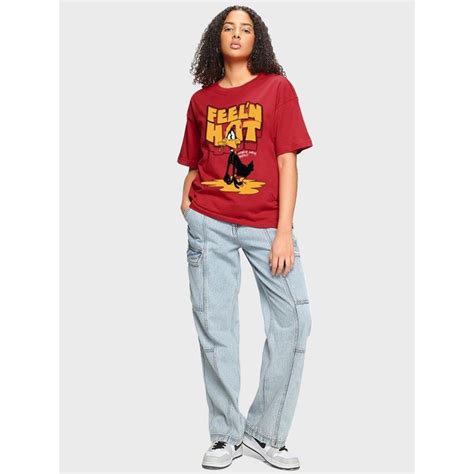 Buy Bewakoof Women's Red Feel'n Hot Graphic Printed Oversized T-shirt ...