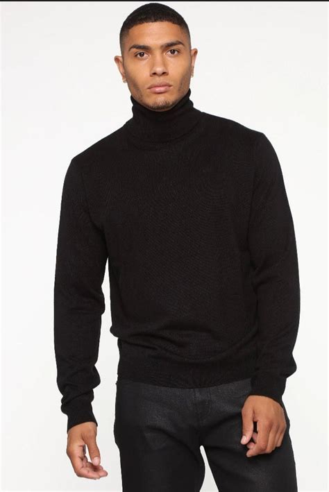 Men's Black Turtleneck Sweater. Size X-large. - Etsy