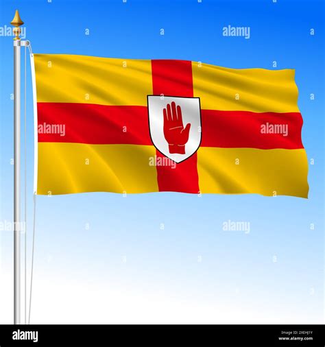 Ulster waving flag, Northern Ireland, United Kingdom, vector illustration Stock Vector Image ...